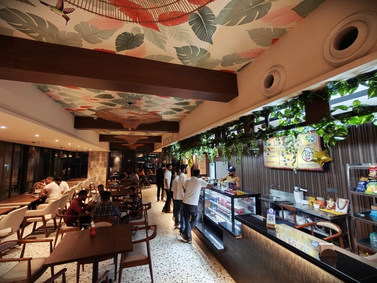 The team at the office cafe