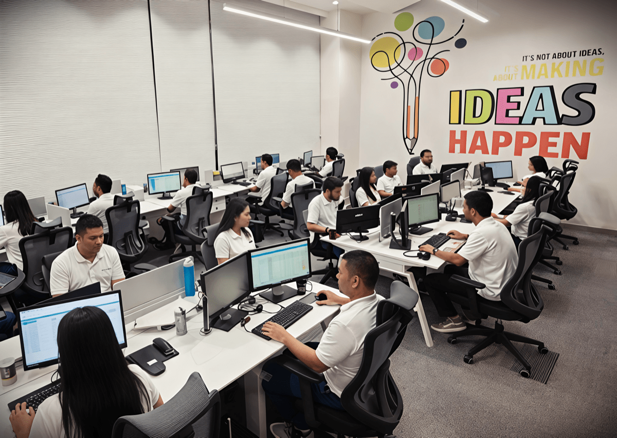 The full Swyft team at work in the office