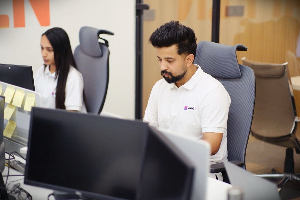 Swyft virtual assistants working at their desks